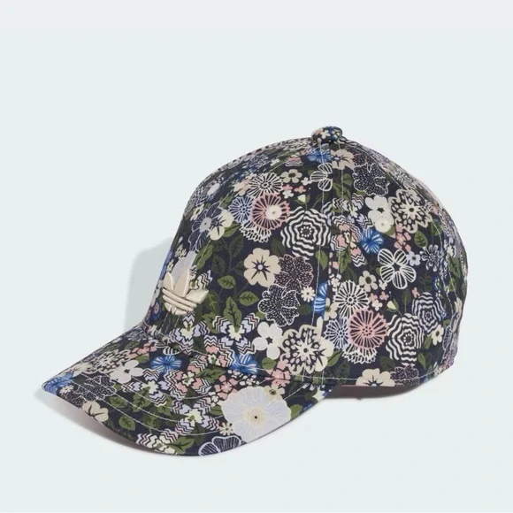NWT GIRL’S ADIDAS X LIBERTY LONDON FLORAL BASEBALL CAP, Blue/Mauve, Limited Ed - Picture 3 of 9